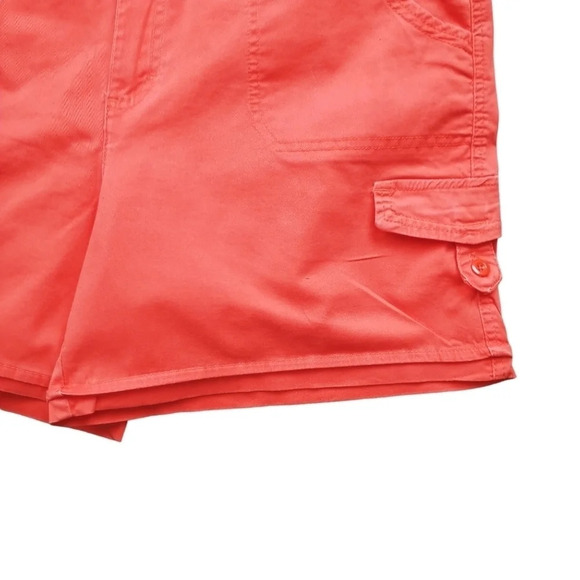Gloria Vanderbilt High Waisted Orange Cargo Style  Shorts 18 - Picture 4 of 10